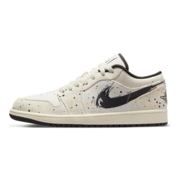 Air Jordan 1 Low 'Brushstroke Swoosh - Paint Splatter'- Streetwear Fashion - helmiss.com