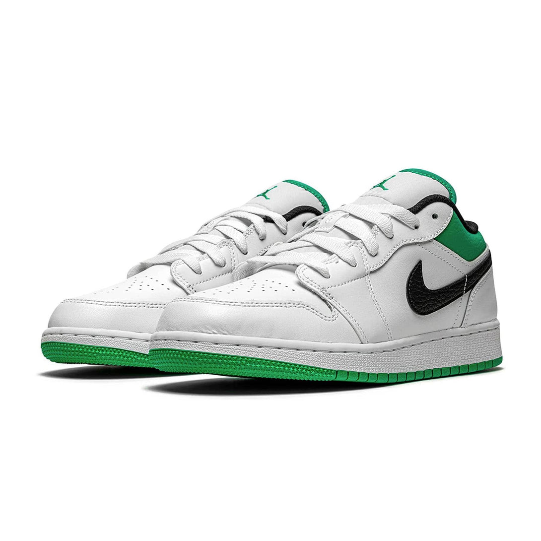 Air Jordan 1 Low GS 'White Lucky Green'- Streetwear Fashion - helmiss.com