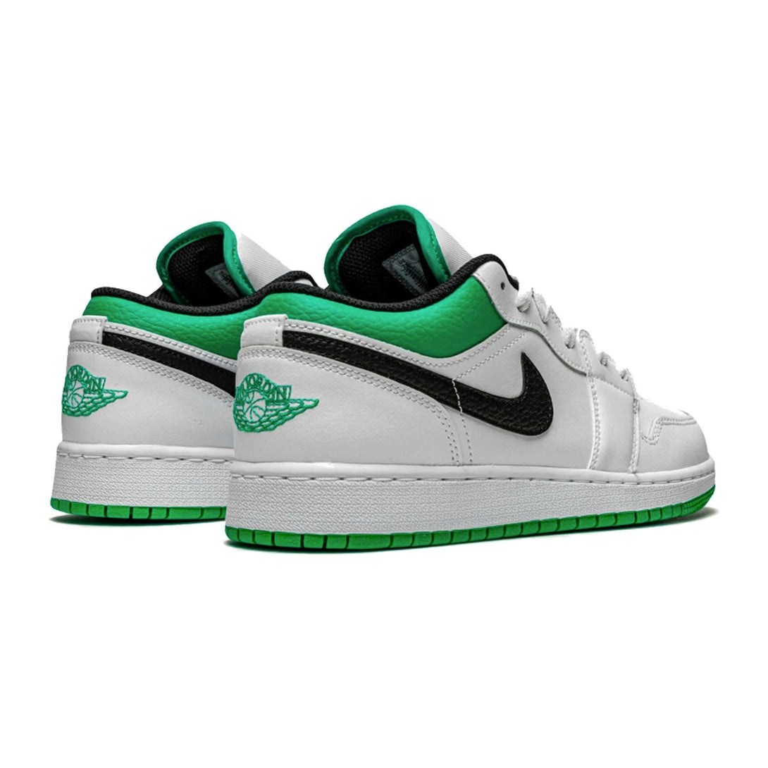 Air Jordan 1 Low GS 'White Lucky Green'- Streetwear Fashion - helmiss.com