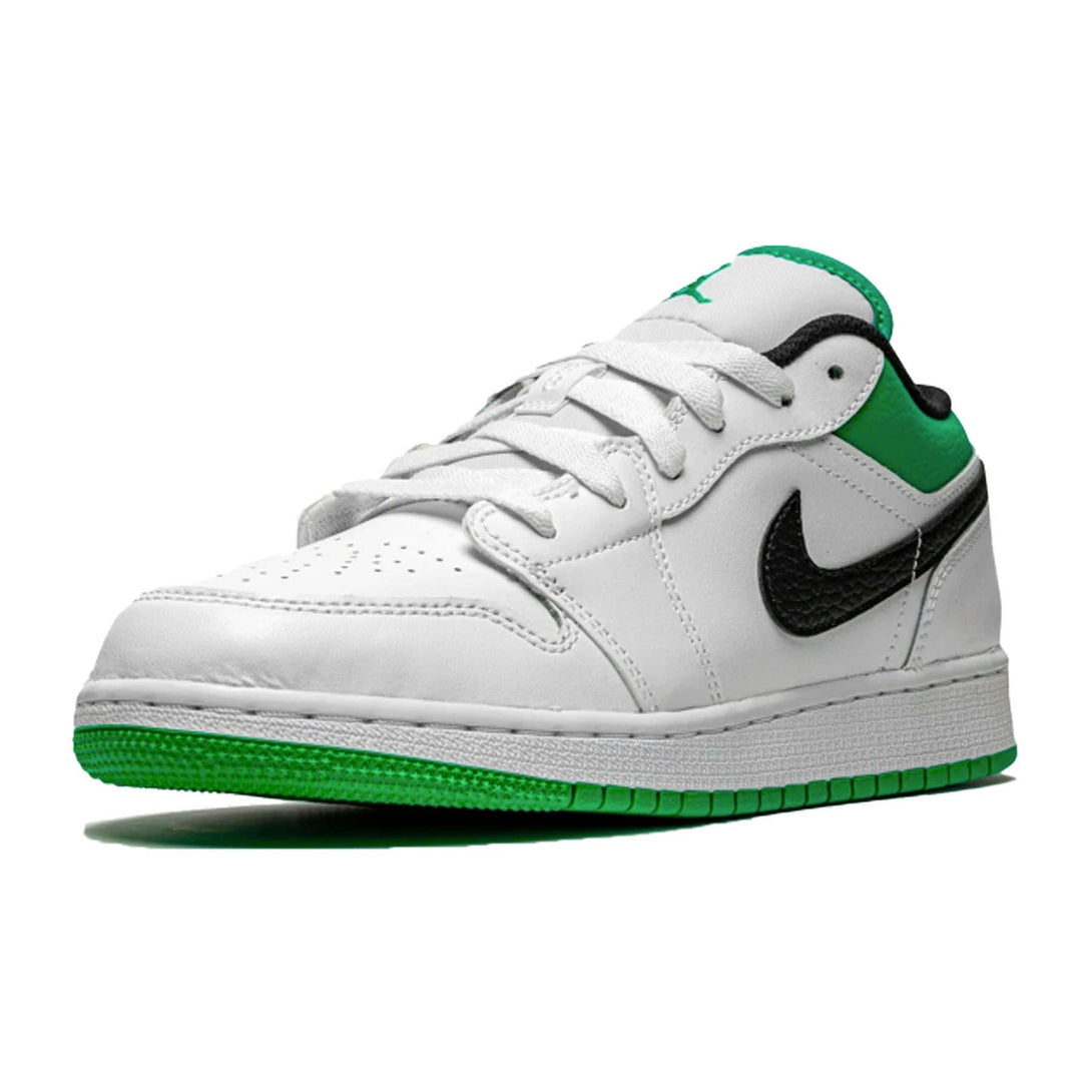 Air Jordan 1 Low GS 'White Lucky Green'- Streetwear Fashion - helmiss.com