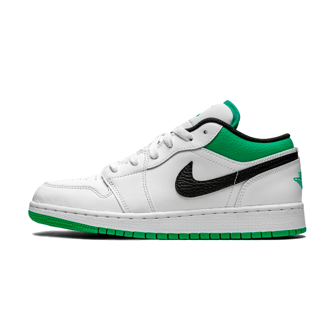 Air Jordan 1 Low GS 'White Lucky Green'- Streetwear Fashion - helmiss.com