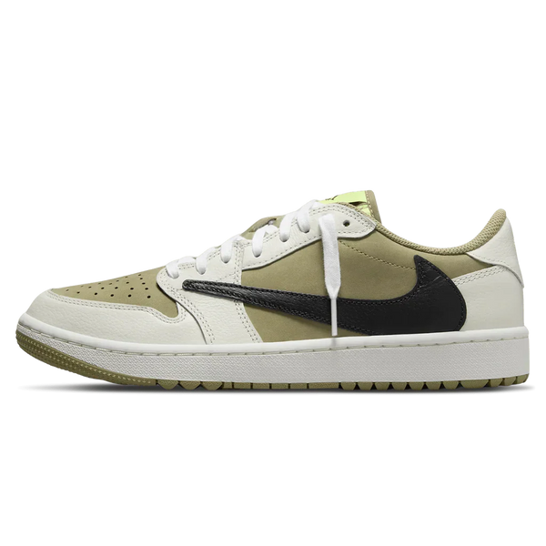 Air Jordan 1 Low Golf x Travis Scott 'Neutral Olive'- Streetwear Fashion - helmiss.com