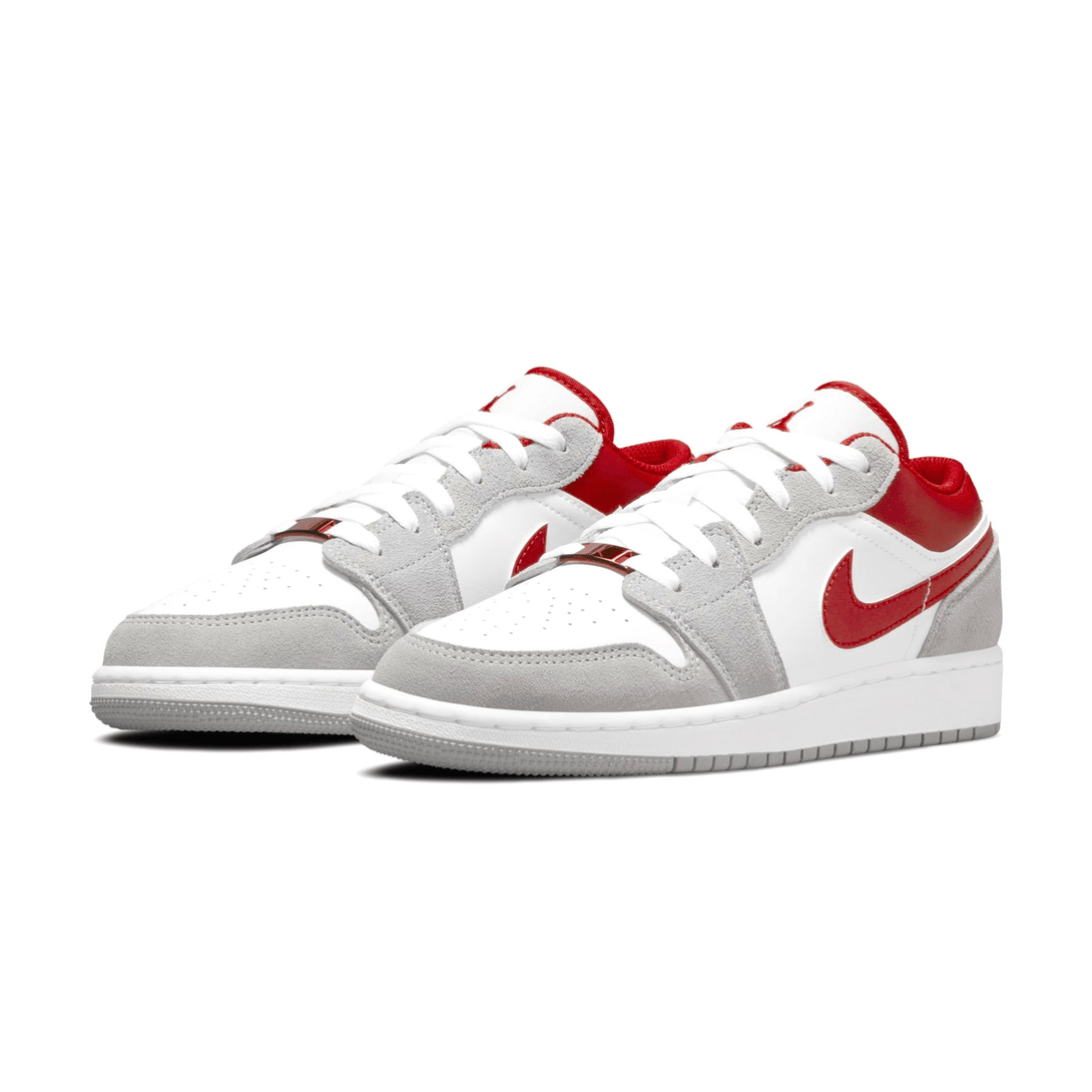 Air Jordan 1 Low SE GS 'Light Smoke Grey Gym Red'- Streetwear Fashion - helmiss.com