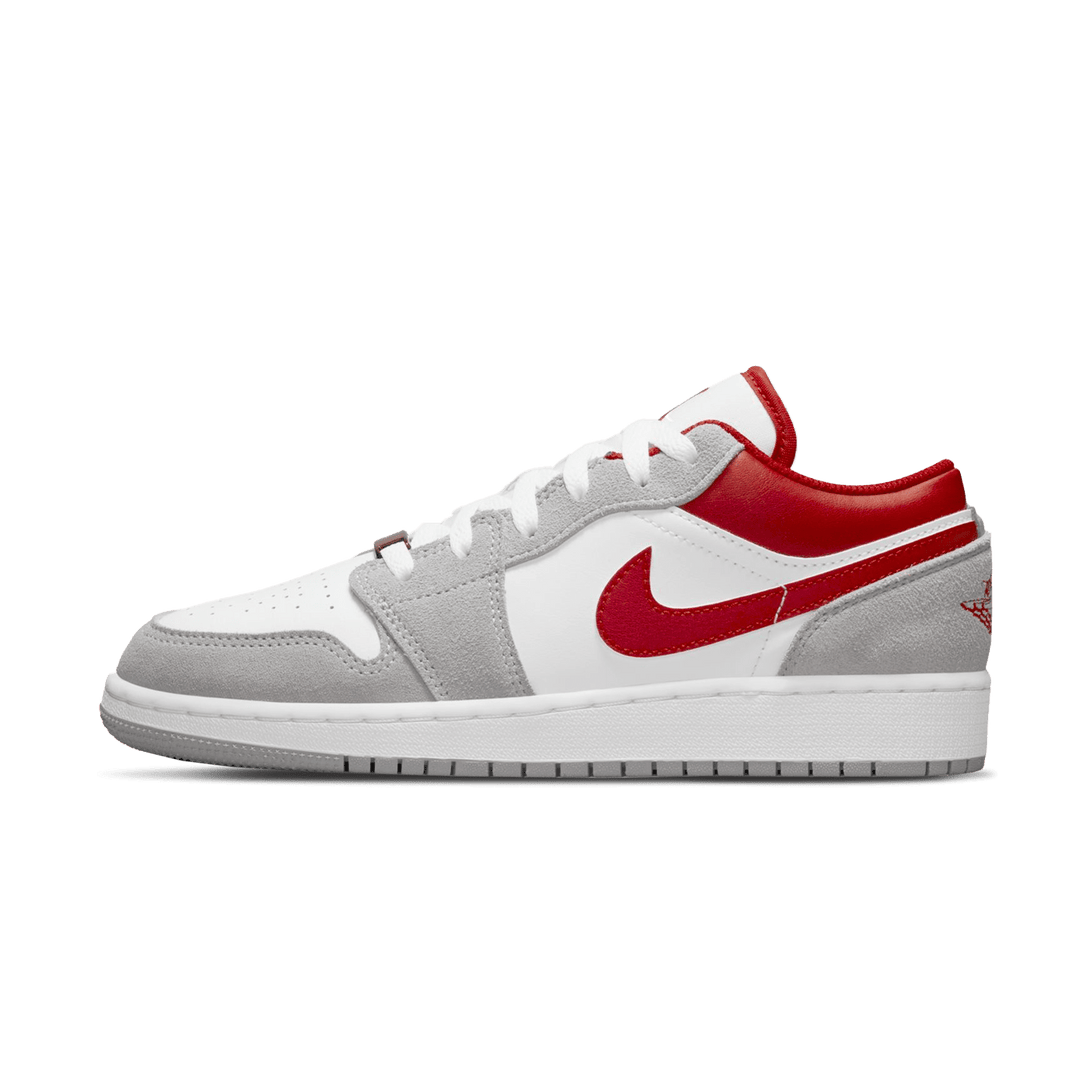 Air Jordan 1 Low SE GS 'Light Smoke Grey Gym Red'- Streetwear Fashion - helmiss.com