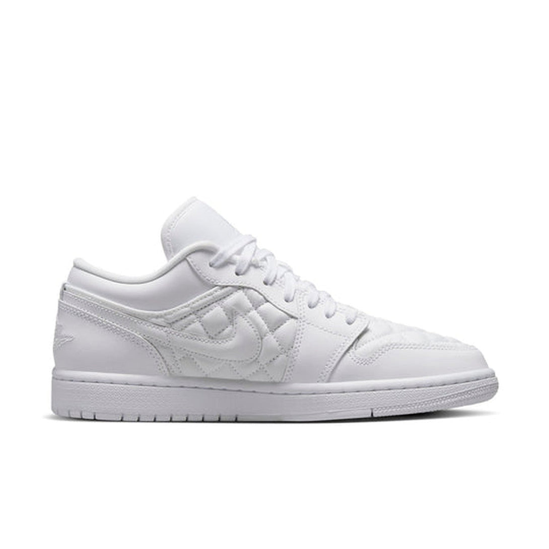 Air Jordan 1 Low 'Triple White Quilted' Wmns- Streetwear Fashion - helmiss.com