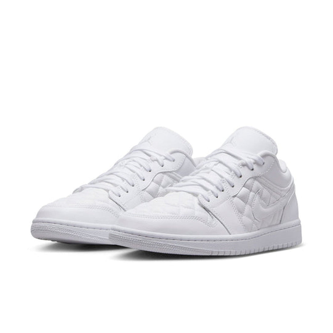 Air Jordan 1 Low 'Triple White Quilted' Wmns- Streetwear Fashion - helmiss.com