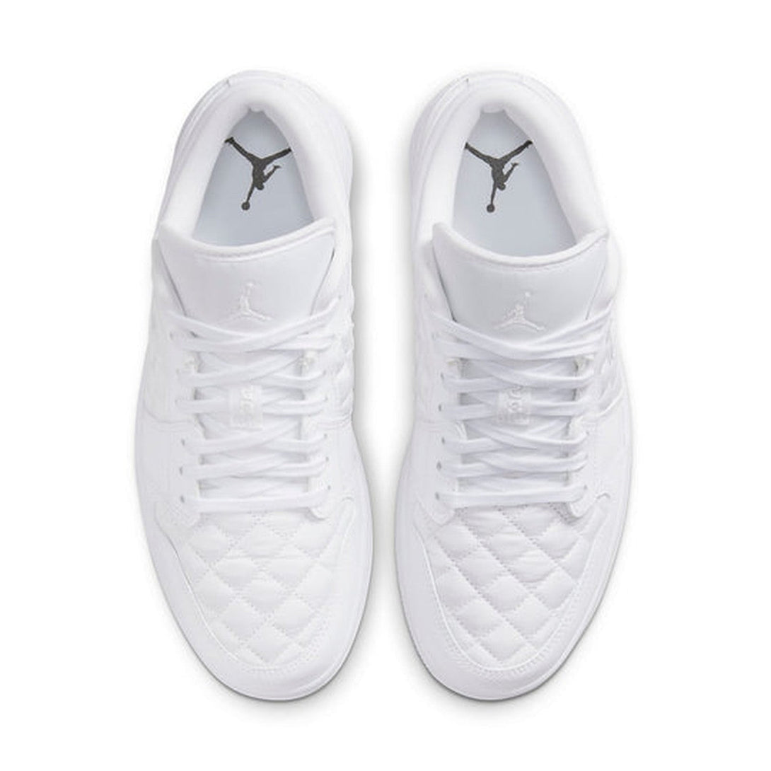 Air Jordan 1 Low 'Triple White Quilted' Wmns- Streetwear Fashion - helmiss.com