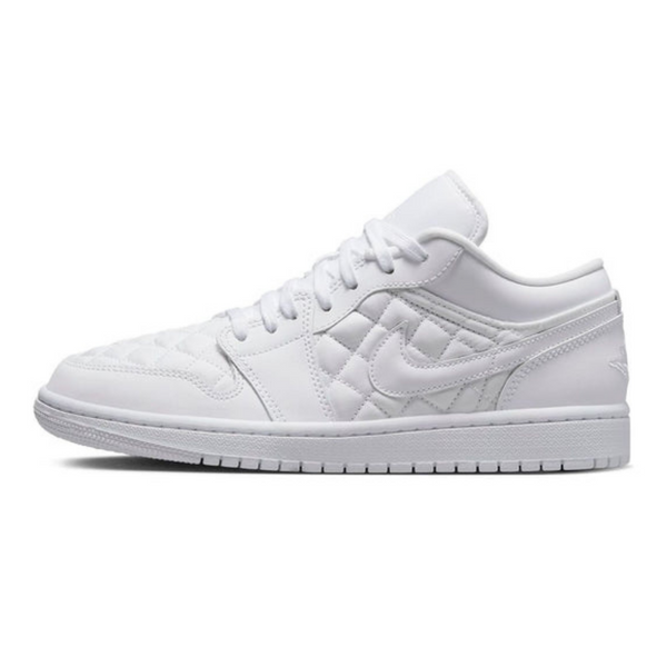 Air Jordan 1 Low 'Triple White Quilted' Wmns- Streetwear Fashion - helmiss.com