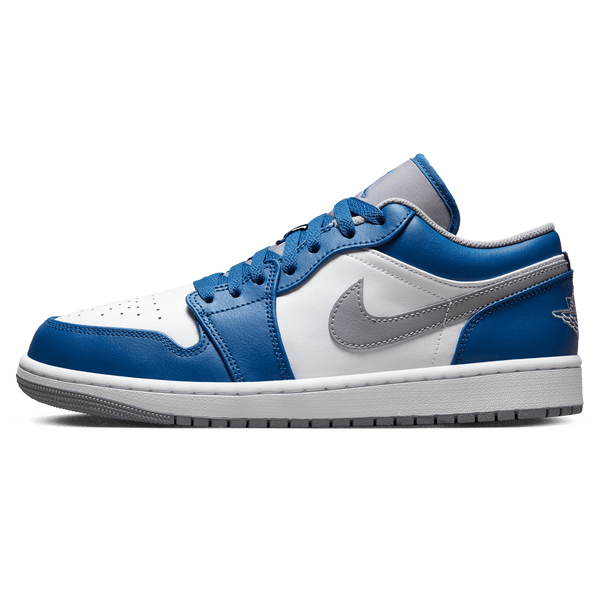 Air Jordan 1 Low 'True Blue Cement'- Streetwear Fashion - helmiss.com