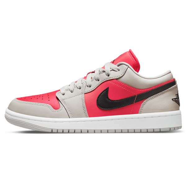 Air Jordan 1 Low Wmns 'Light Iron Ore Siren Red'- Streetwear Fashion - helmiss.com