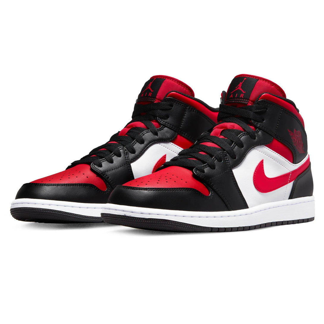 Air Jordan 1 Mid 'Black Fire Red'- Streetwear Fashion - helmiss.com