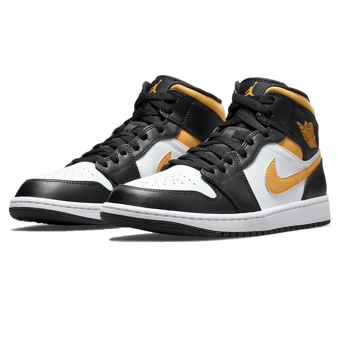 Air Jordan 1 Mid 'Black University Gold'- Streetwear Fashion - helmiss.com