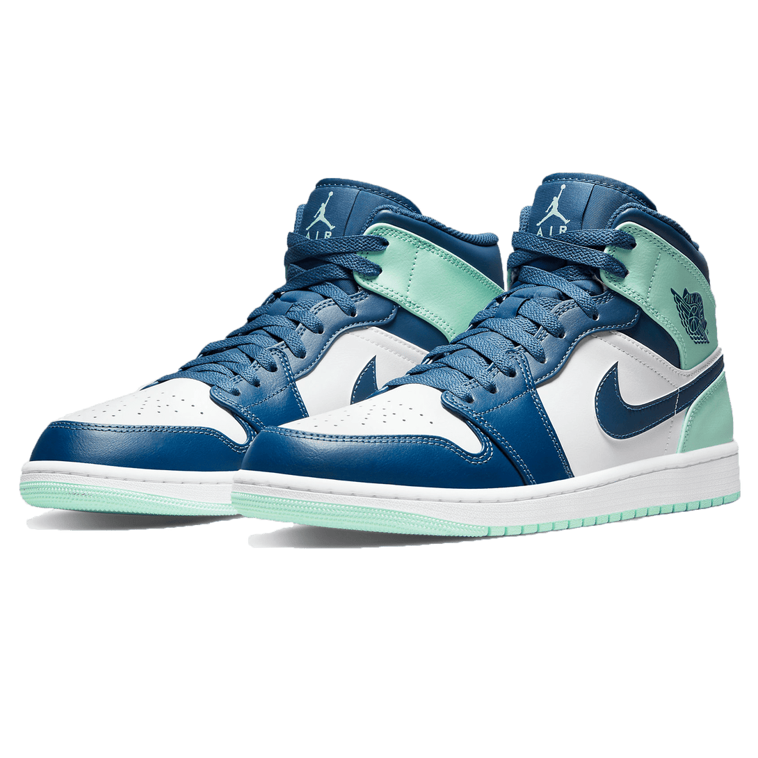 Air Jordan 1 Mid 'Blue Mint'- Streetwear Fashion - helmiss.com