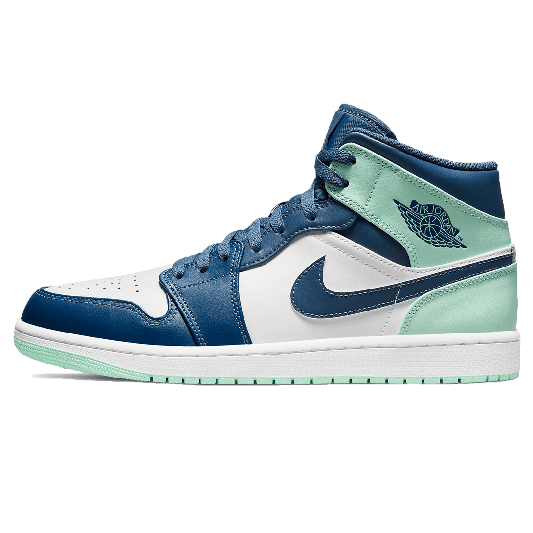 Air Jordan 1 Mid 'Blue Mint'- Streetwear Fashion - helmiss.com