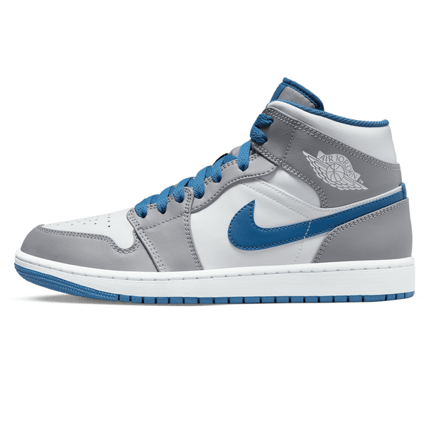 Air Jordan 1 Mid 'Cement True Blue'- Streetwear Fashion - helmiss.com