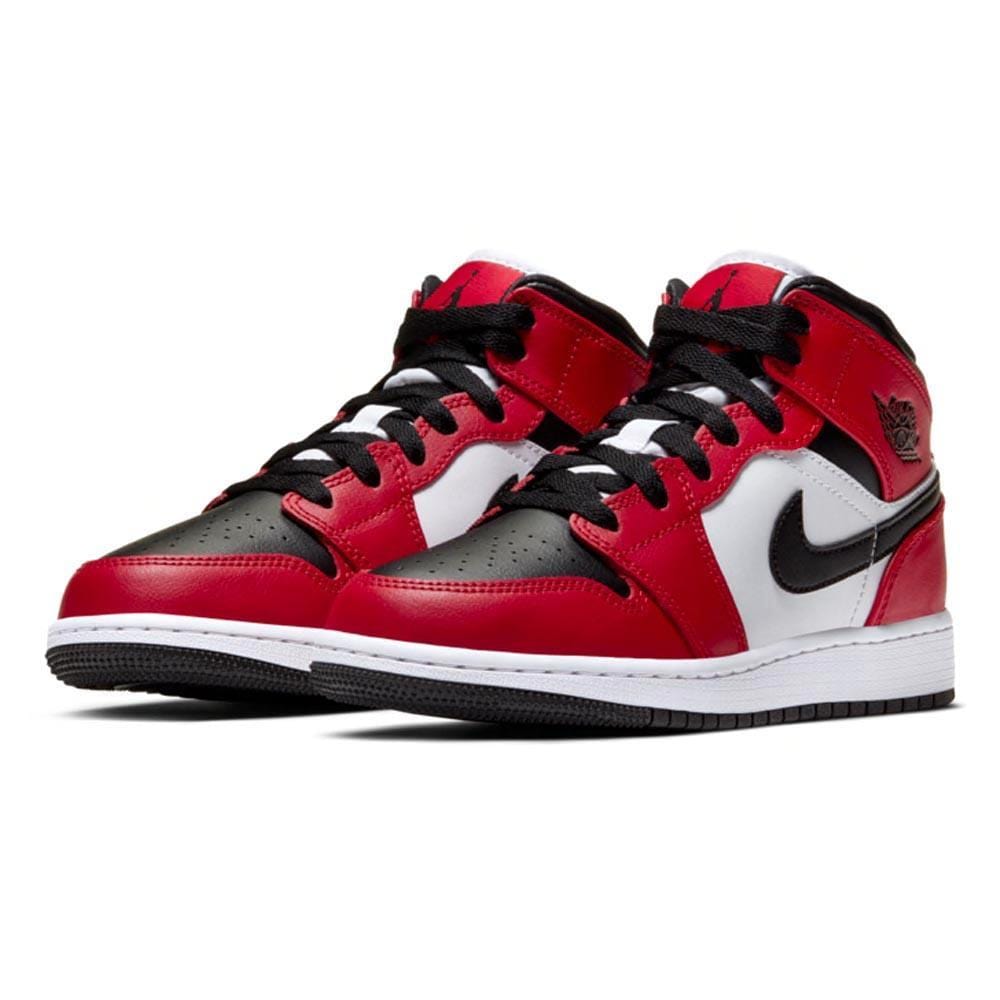 Air Jordan 1 Mid Chicago Black Toe GS- Streetwear Fashion - helmiss.com