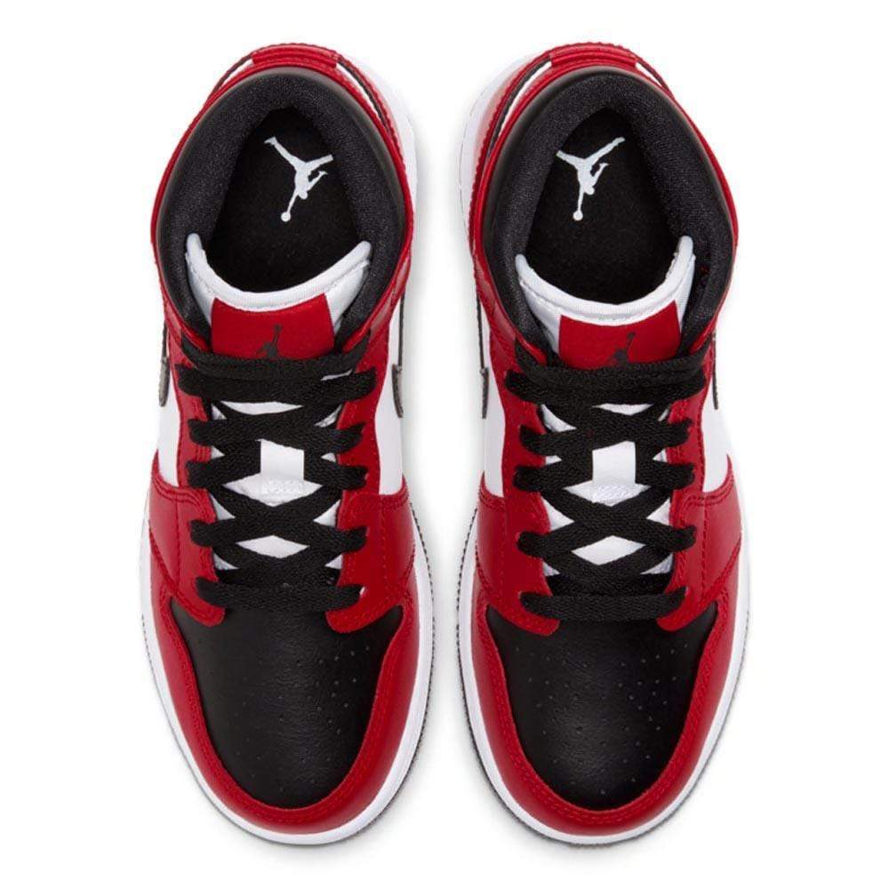 Air Jordan 1 Mid Chicago Black Toe GS- Streetwear Fashion - helmiss.com