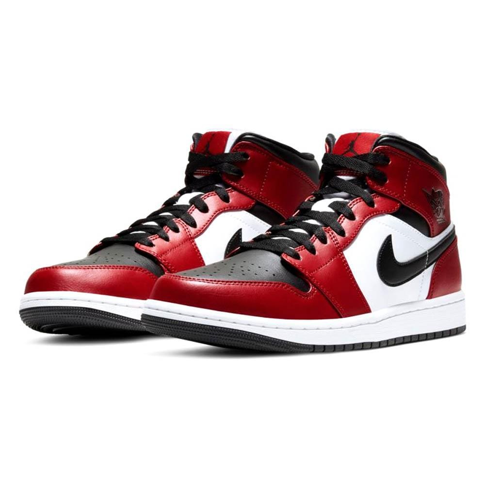 Air Jordan 1 Mid 'Chicago Black Toe'- Streetwear Fashion - helmiss.com