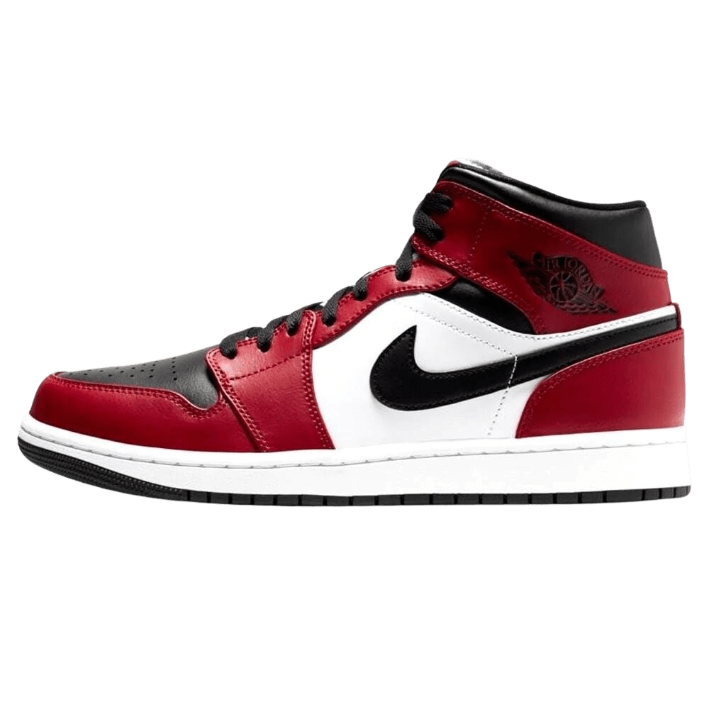 Air Jordan 1 Mid 'Chicago Black Toe'- Streetwear Fashion - helmiss.com