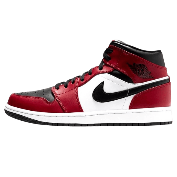 Air Jordan 1 Mid 'Chicago Black Toe'- Streetwear Fashion - helmiss.com