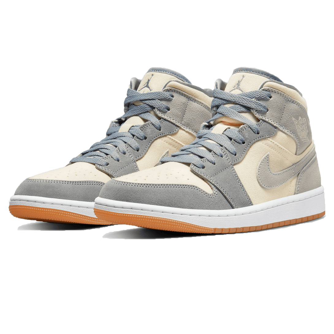 Air Jordan 1 Mid Coconut Milk Particle Grey- Streetwear Fashion - helmiss.com