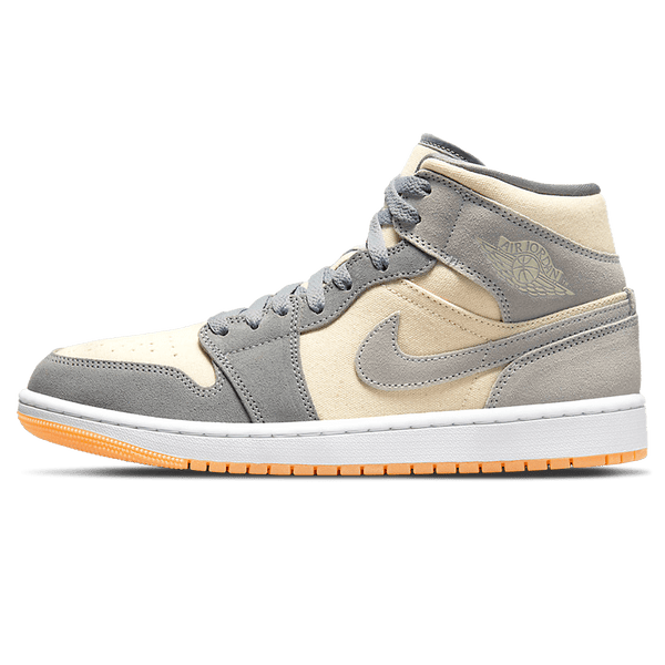 Air Jordan 1 Mid Coconut Milk Particle Grey- Streetwear Fashion - helmiss.com