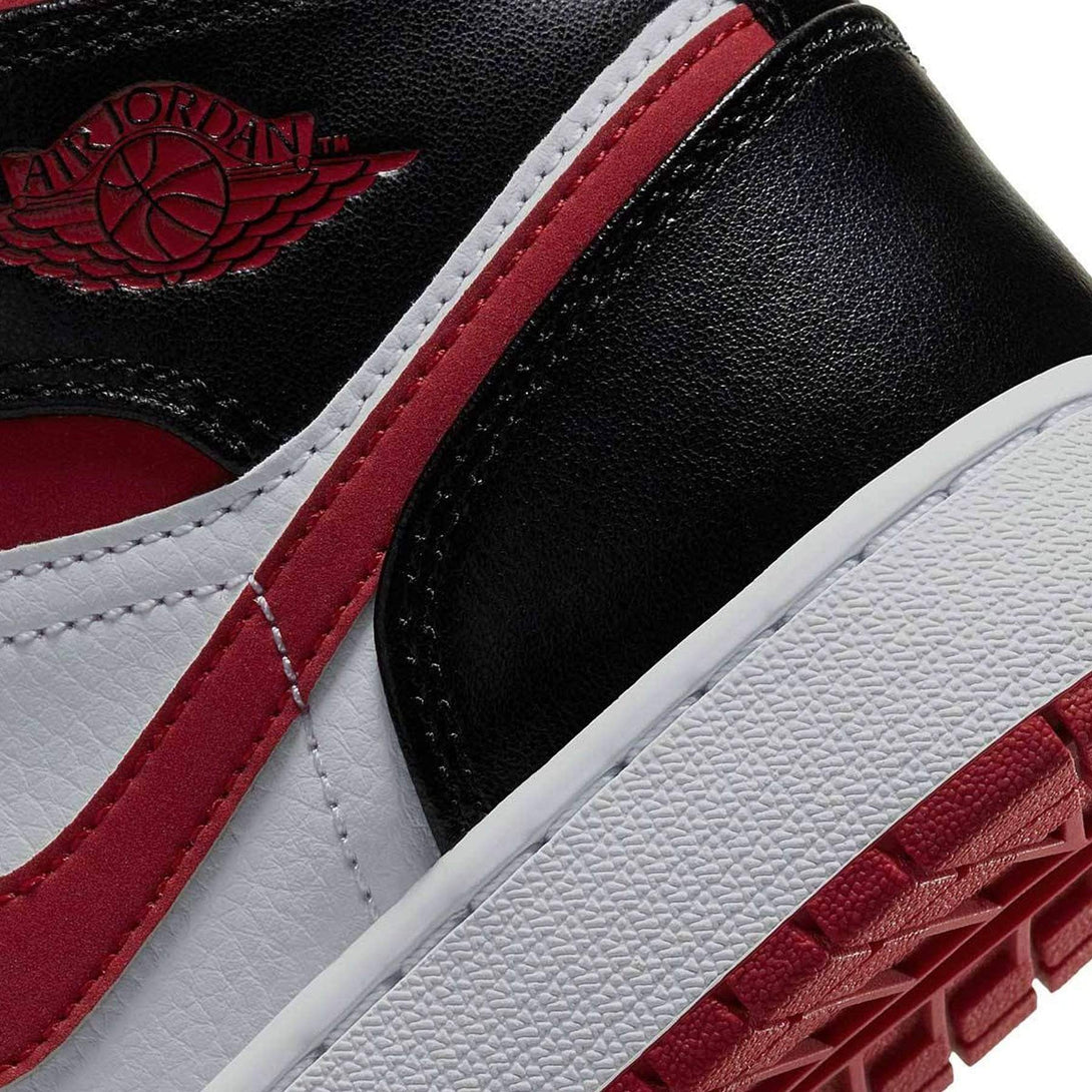 Air Jordan 1 Mid GS 'Black Gym Red'- Streetwear Fashion - helmiss.com