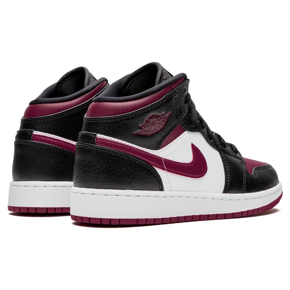 Air Jordan 1 Mid GS 'Black Noble Red'- Streetwear Fashion - helmiss.com