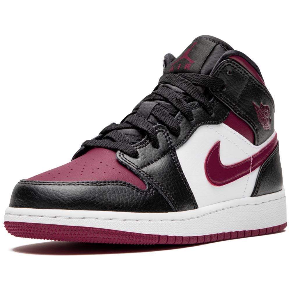 Air Jordan 1 Mid GS 'Black Noble Red'- Streetwear Fashion - helmiss.com