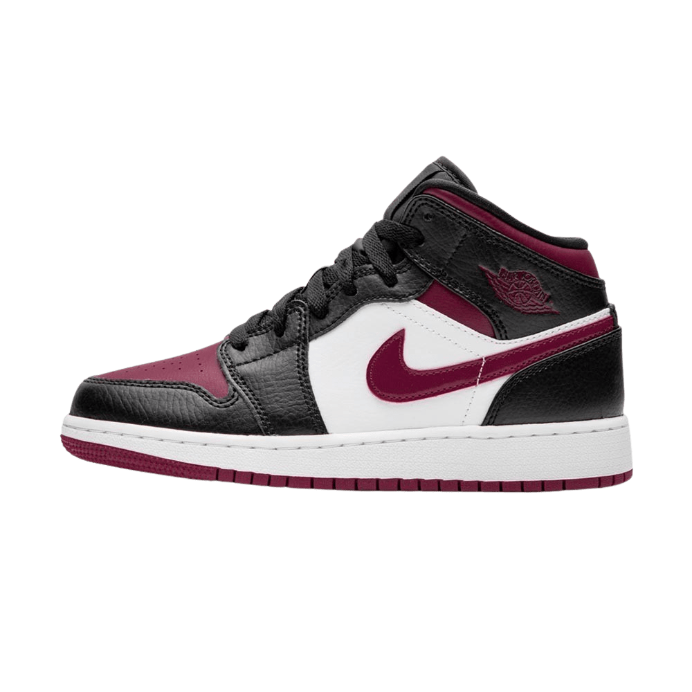 Air Jordan 1 Mid GS 'Black Noble Red'- Streetwear Fashion - helmiss.com