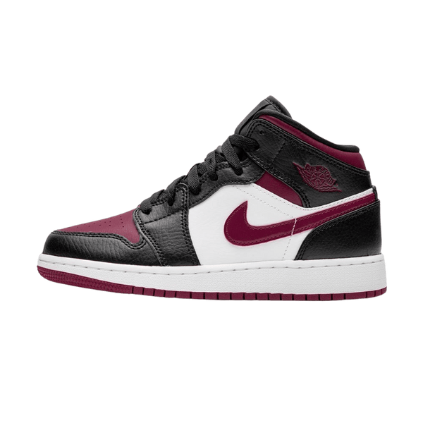 Air Jordan 1 Mid GS 'Black Noble Red'- Streetwear Fashion - helmiss.com