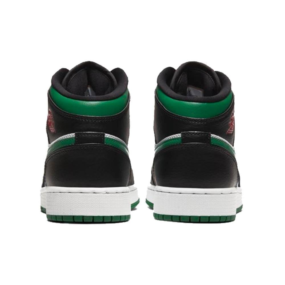 Air Jordan 1 Mid GS 'Black Pine Green'- Streetwear Fashion - helmiss.com