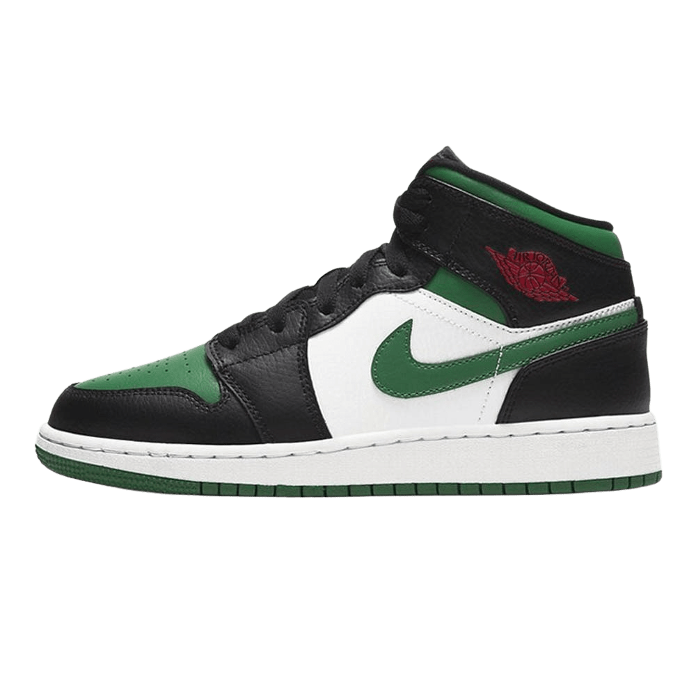 Air Jordan 1 Mid GS 'Black Pine Green'- Streetwear Fashion - helmiss.com