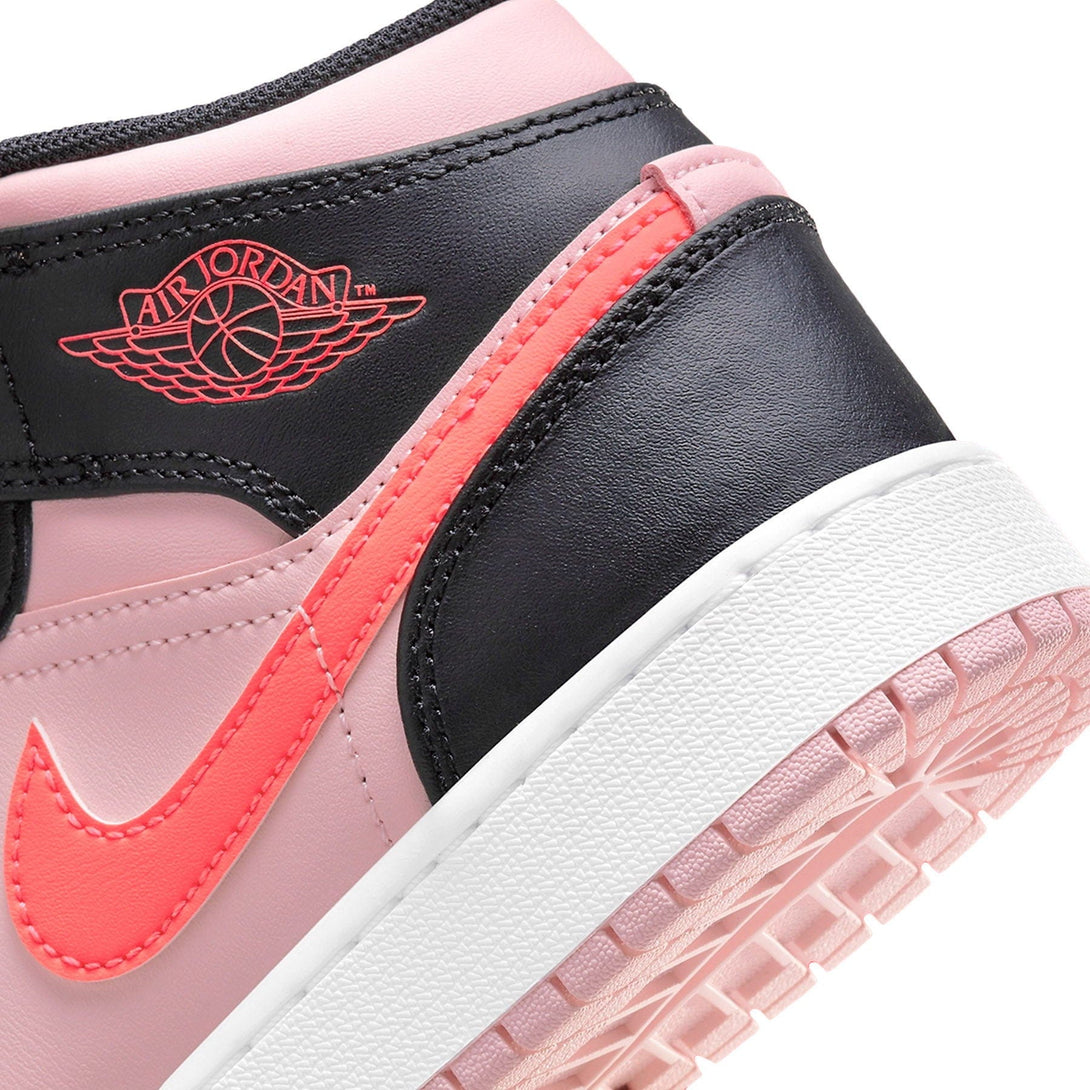 Air Jordan 1 Mid GS Black Pink Crimson- Streetwear Fashion - helmiss.com