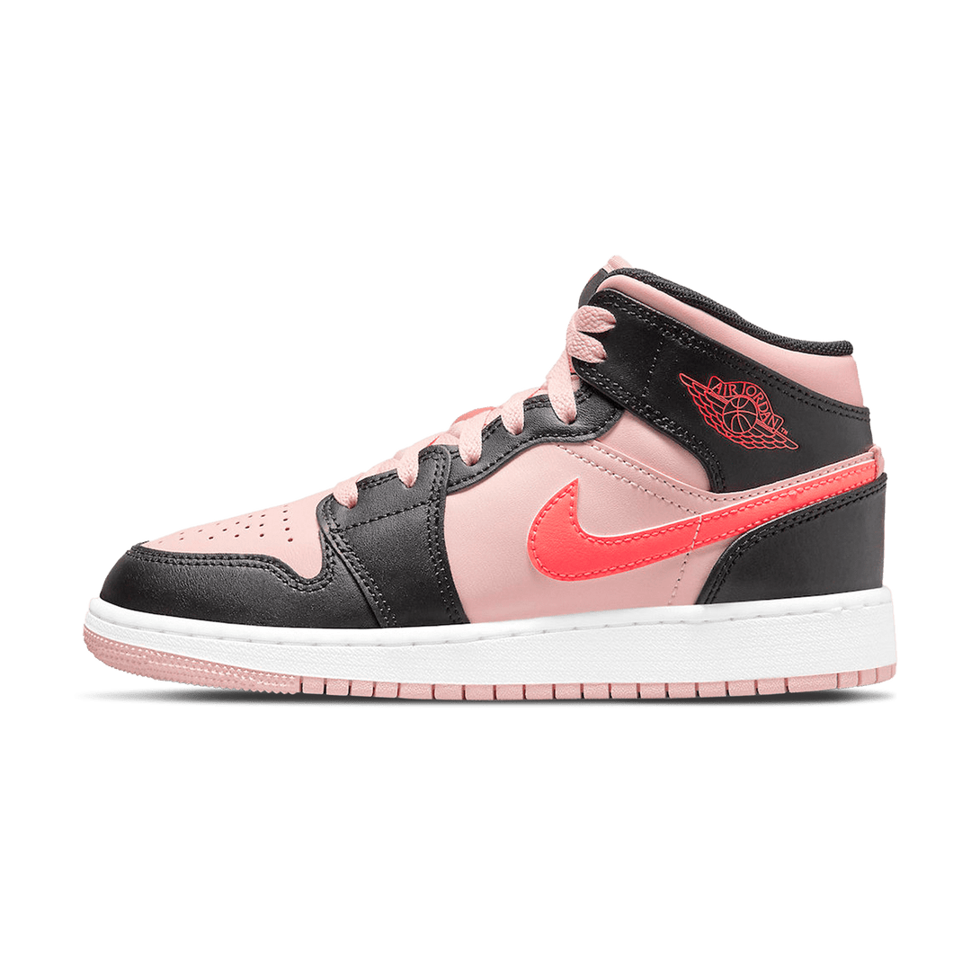 Air Jordan 1 Mid GS Black Pink Crimson- Streetwear Fashion - helmiss.com