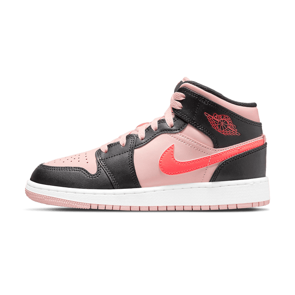 Air Jordan 1 Mid GS Black Pink Crimson- Streetwear Fashion - helmiss.com