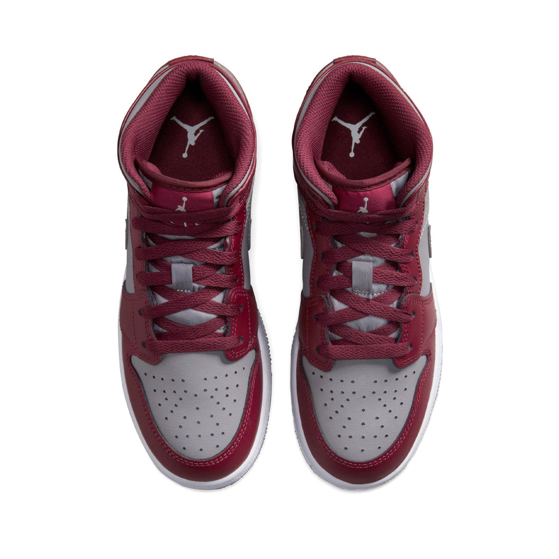 Air Jordan 1 Mid GS 'Cherrywood Red'- Streetwear Fashion - helmiss.com