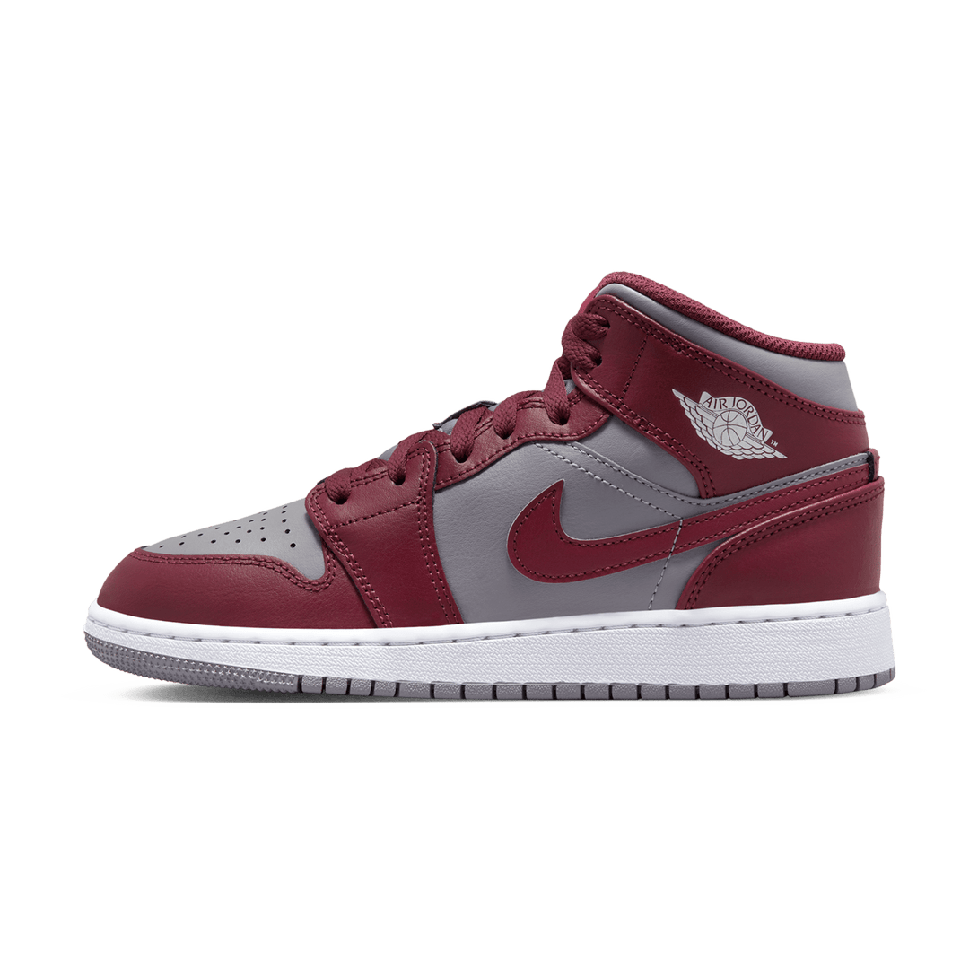 Air Jordan 1 Mid GS 'Cherrywood Red'- Streetwear Fashion - helmiss.com