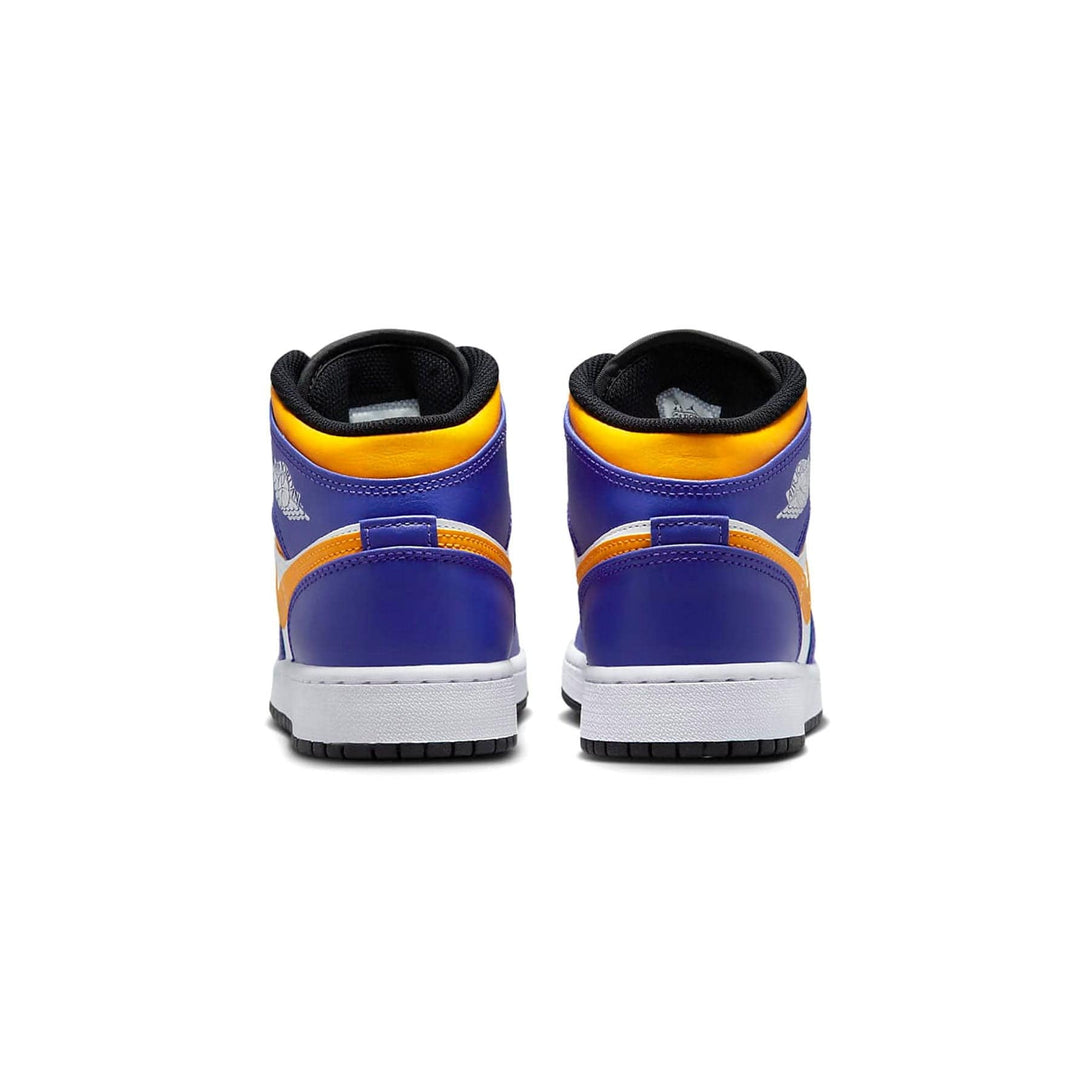 Air Jordan 1 Mid GS 'Lakers'- Streetwear Fashion - helmiss.com