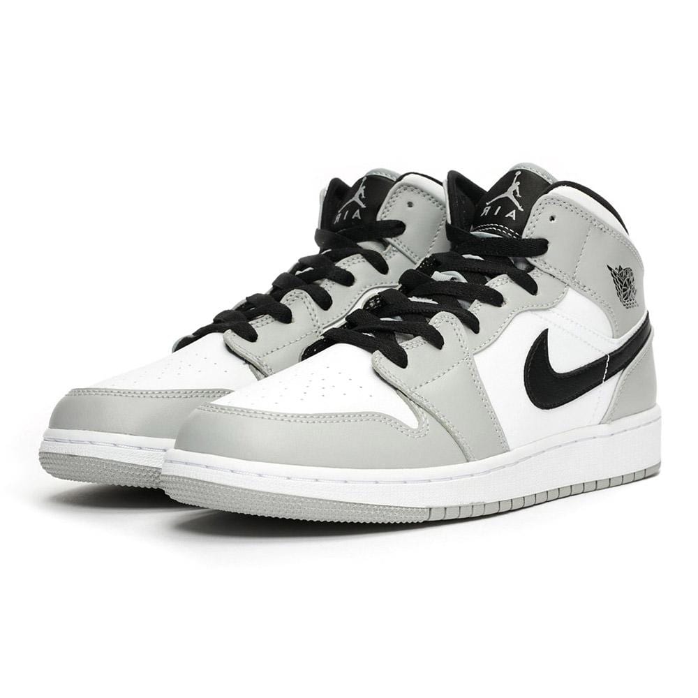 Air Jordan 1 Mid GS "Light Smoke Grey"- Streetwear Fashion - helmiss.com