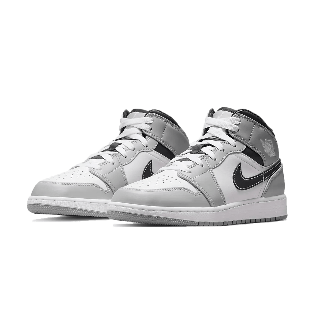 Air Jordan 1 Mid GS 'Light Smoke Grey'- Streetwear Fashion - helmiss.com