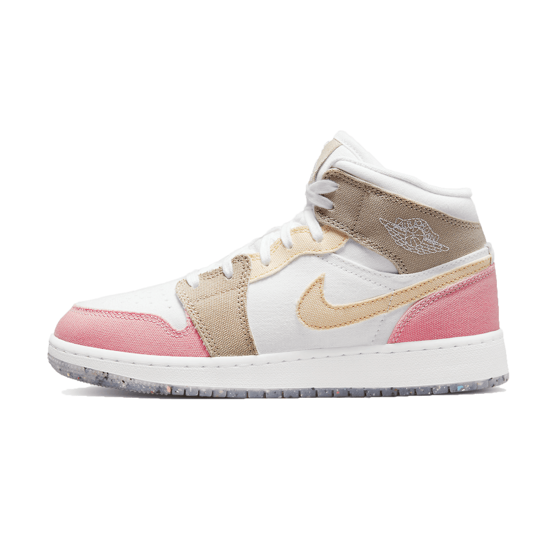 Air Jordan 1 Mid GS Pink Tan- Streetwear Fashion - helmiss.com