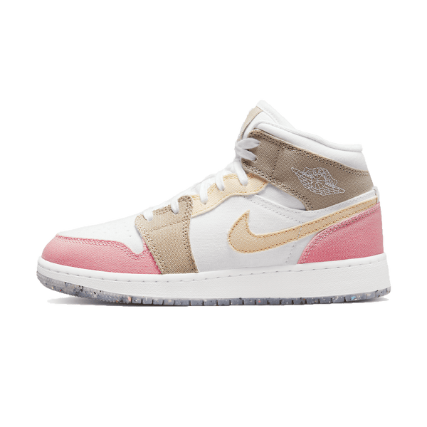 Air Jordan 1 Mid GS Pink Tan- Streetwear Fashion - helmiss.com