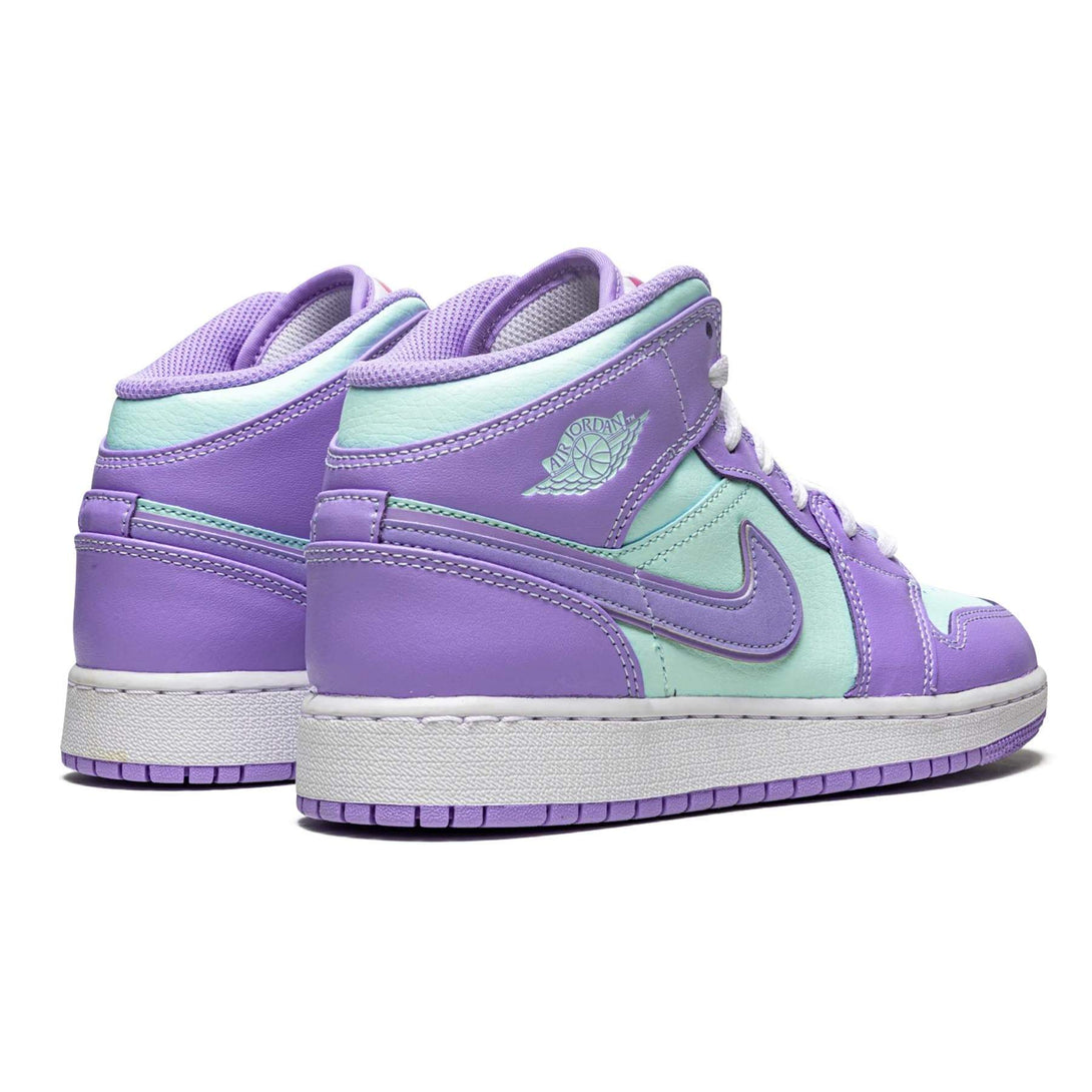 Air Jordan 1 Mid GS 'Purple Aqua'- Streetwear Fashion - helmiss.com