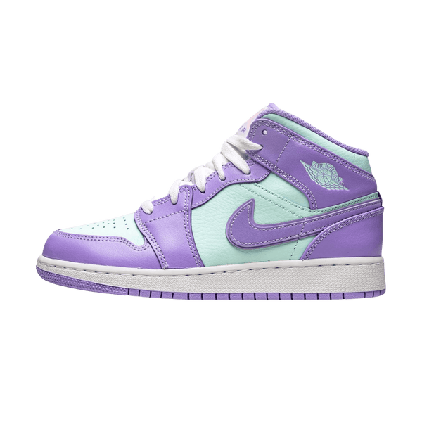 Air Jordan 1 Mid GS 'Purple Aqua'- Streetwear Fashion - helmiss.com