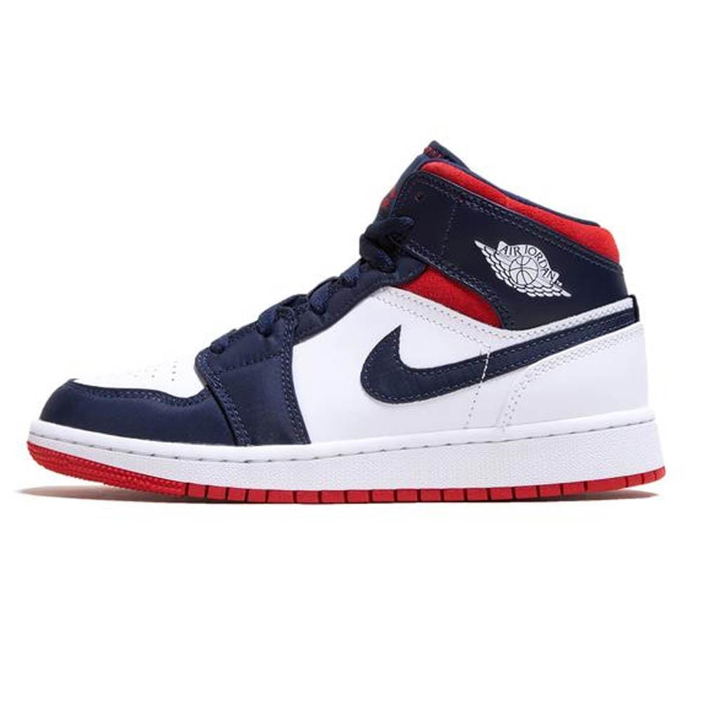 Air Jordan 1 Mid GS 'USA Olympic'- Streetwear Fashion - helmiss.com