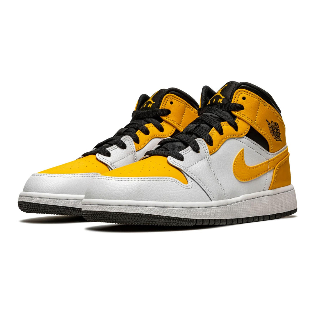 Air Jordan 1 Mid GS 'University Gold'- Streetwear Fashion - helmiss.com