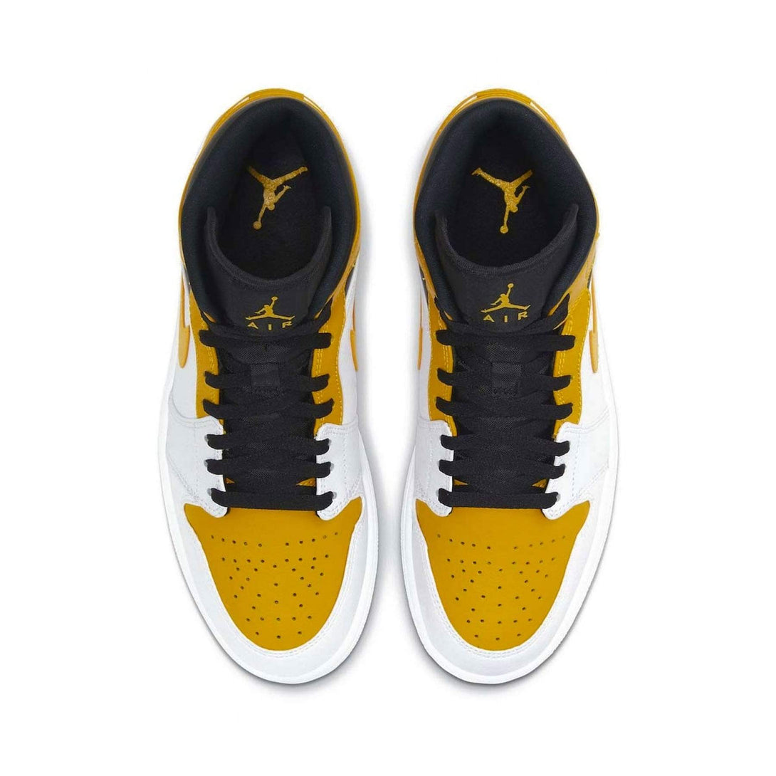 Air Jordan 1 Mid GS 'University Gold'- Streetwear Fashion - helmiss.com