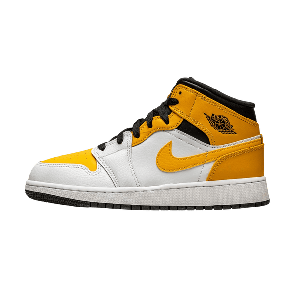 Air Jordan 1 Mid GS 'University Gold'- Streetwear Fashion - helmiss.com