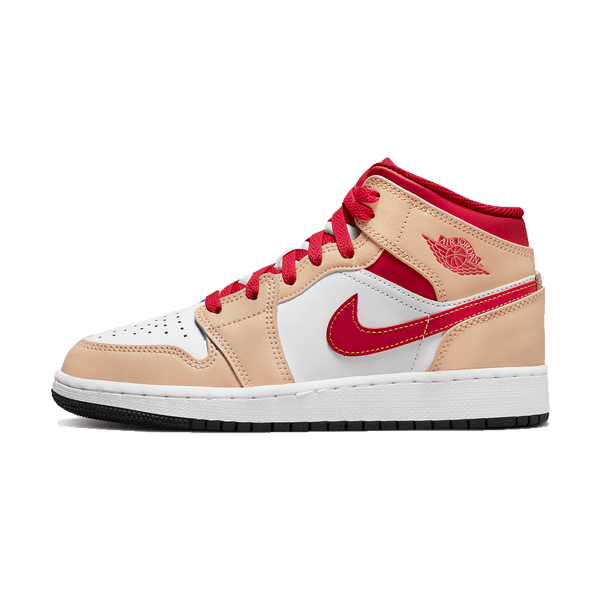 Air Jordan 1 Mid GS 'White Onyx Light Curry'- Streetwear Fashion - helmiss.com